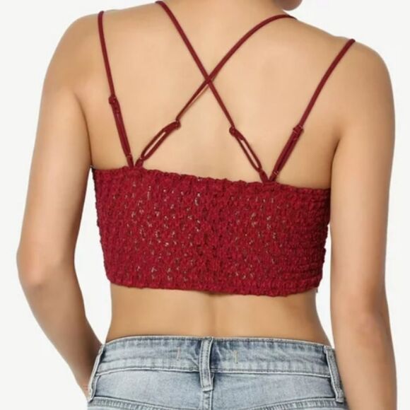 Zenana Outfitters Falling For You Bralette in Candy RED - Picture 9 of 11